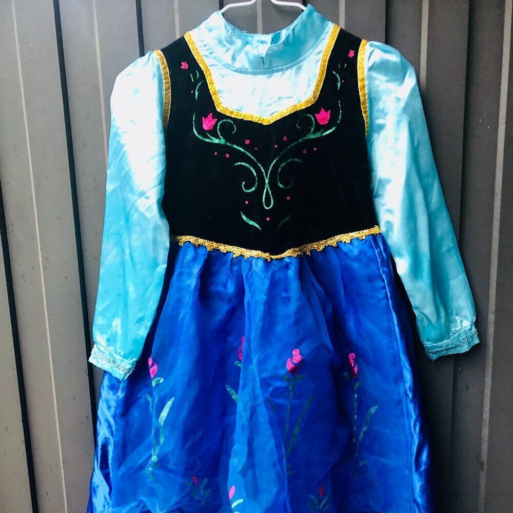 Frozen Anna Inspired Princess Dress Halloween Costume DressUp Sz 140 (โ 9-10 yo)